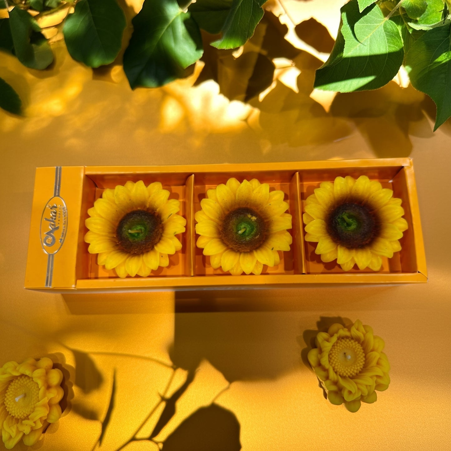 Sunflower Decorative Candle Set of 3 | Festive Home Decor | Diwali Sale 10% OFF