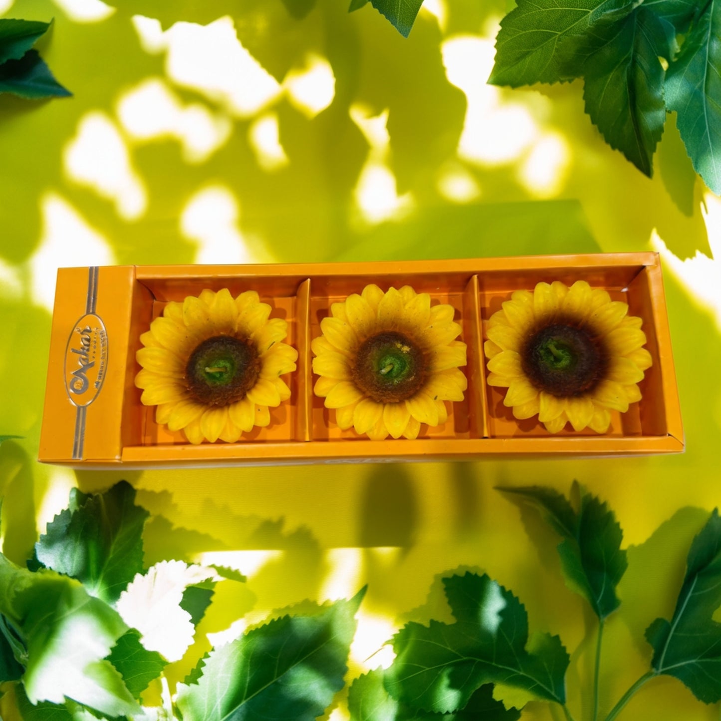 Sunflower Decorative Candle Set of 3 | Festive Home Decor | Diwali Sale 10% OFF