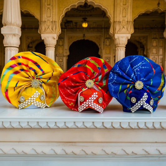 Size 3 to 5 no- Premium Fancy Laddu Gopal Pagdi Set | Multicolor Mukut for Krishna Idol